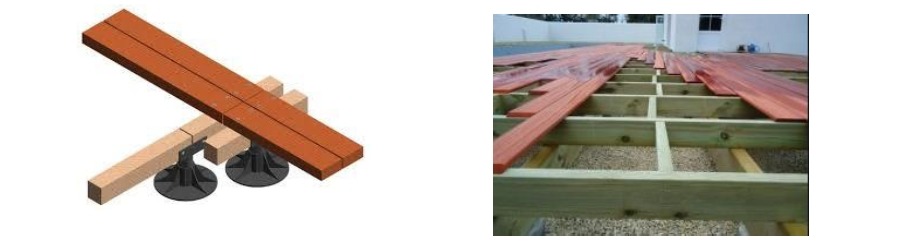 Conseil de pose d'une terrasse en bois lambourdage croquis Conseil de pose d'une terrasse en bois lambourdage croquis