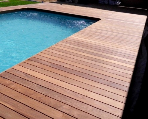 DECKiBOIS Plage de piscine en bois d’ipé 21x145mm