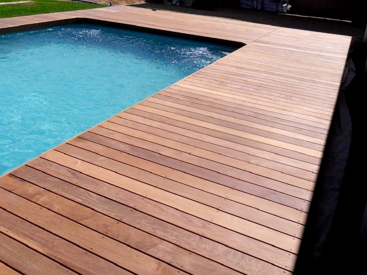 DECKiBOIS Plage de piscine en bois d’ipé 21x145mm