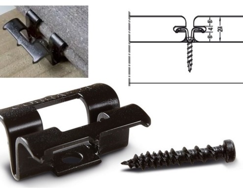 DECKiBOIS présente : le clips Fiberdeck composite COBRA 24 permet un démontage par-dessus mais augmente l’espace entre 2 lames