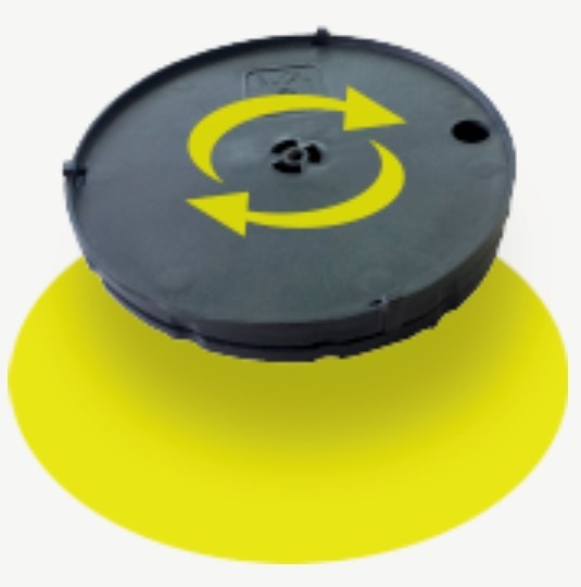 régulateur de pente de position sous le plot pvc réglable et permet de remettre un sol de niveau très rapidement