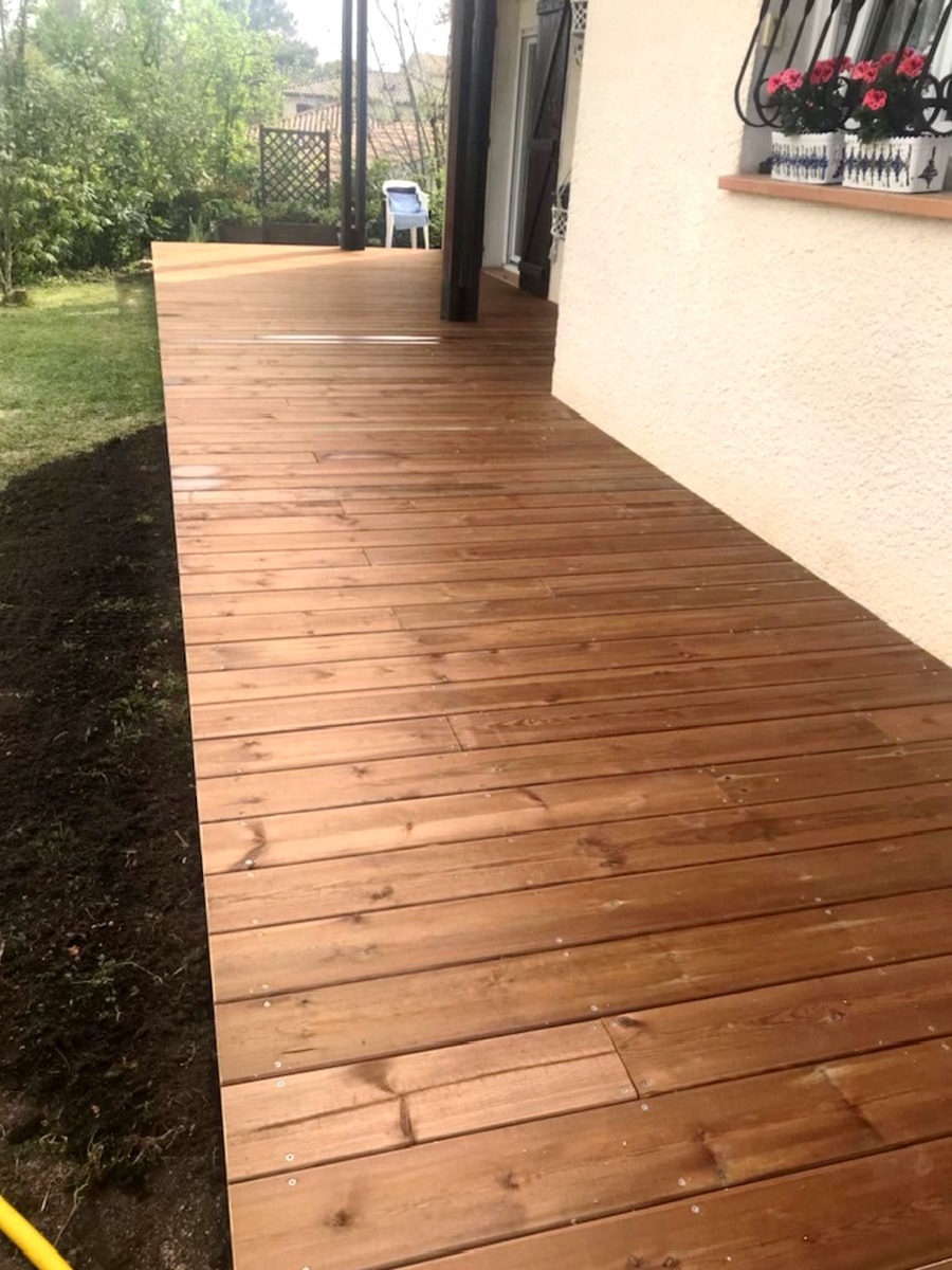 Habillage terrasse en pin du nord choix AB