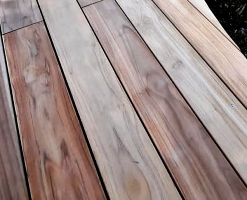 lame de terrasse en teck clipsable 120 mm