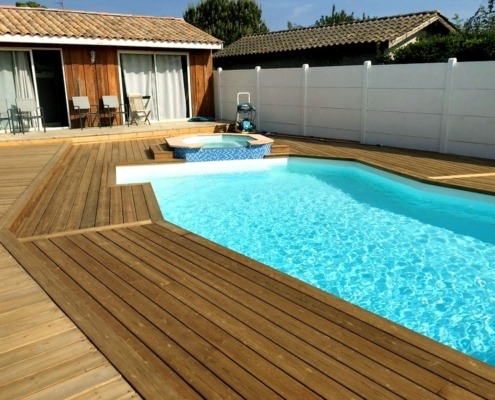 Terrasse en lames de pin du nord choix US