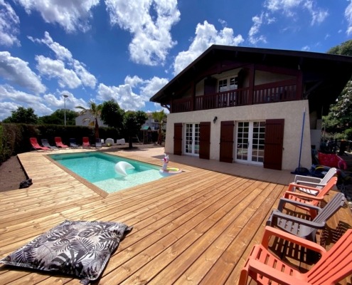 Terrasse en pin sylvestre choix AB traité autoclave marron