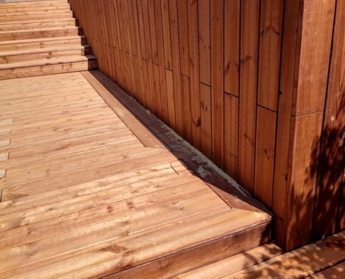 Terrasse en pin sylvestre choix AB traité autoclave marron