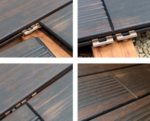 Clips pour la pose de lames de terrasse en bambou (ambre & moka) à visser - DECKiBOIS