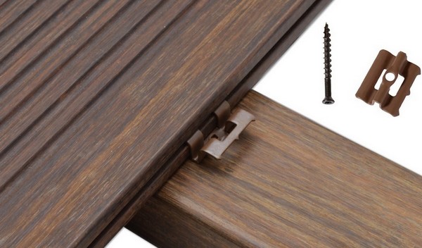 clips pour lames de terrasse en bambou (ambre & moka) à visser - DECKiBOIS clips pour lames de terrasse en bambou (ambre & moka) à visser - DECKiBOIS