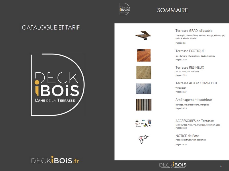 Promotion du nouveau catalogue des lames et accessoires de terrasse - DECKiBOIS Promotion du nouveau catalogue des lames et accessoires de terrasse - DECKiBOIS