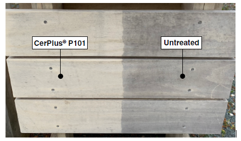 Avant et après traitement avec CerPlus P105W Avant et après traitement avec CerPlus P105W